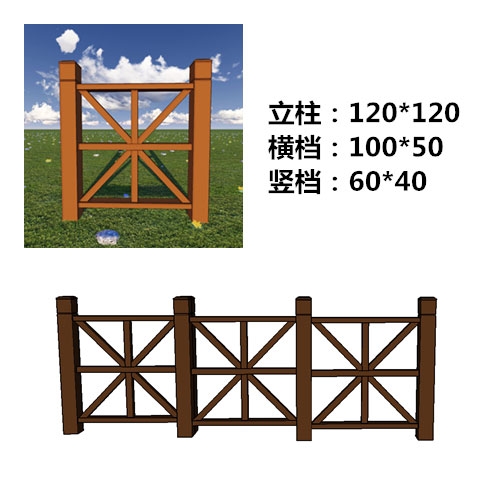杭州塑木围栏户外木塑围栏地板护栏